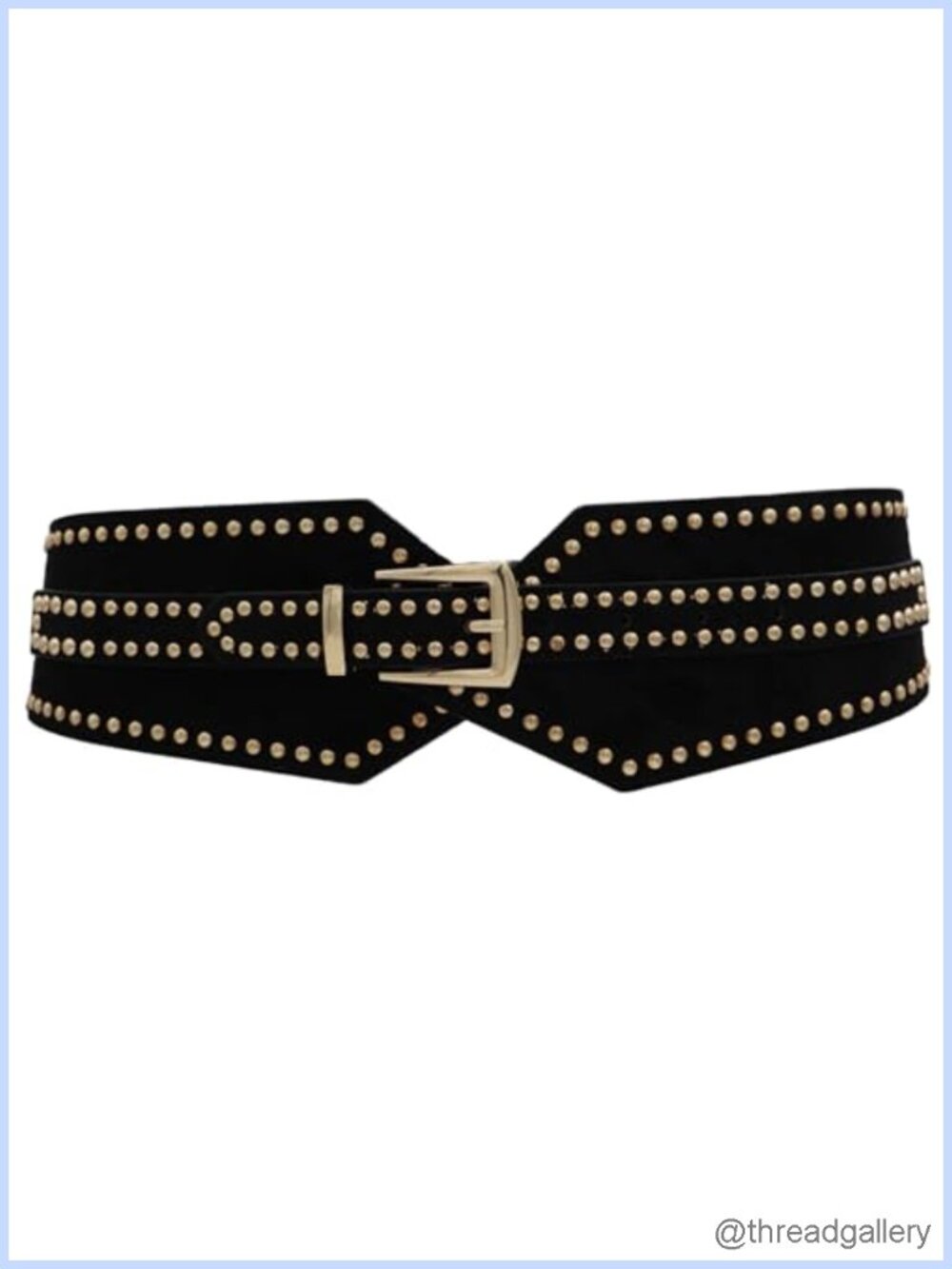 Women Wide Elastic Stretch Belt Chunky Rivet Studded Vintage Waistband